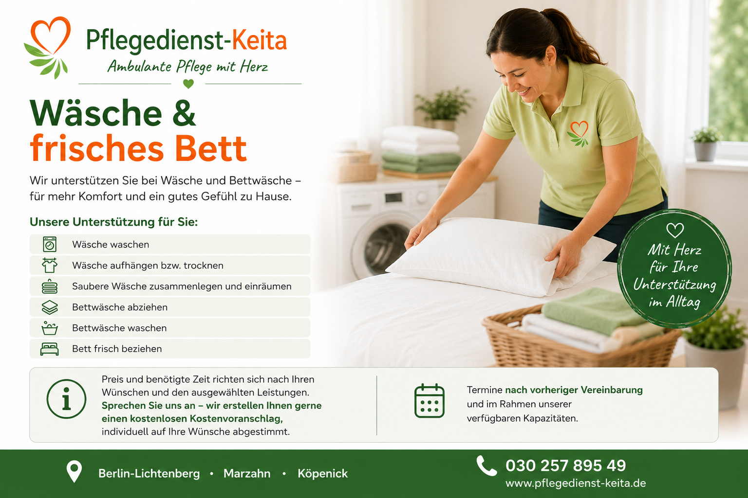 Wäsche & frisches Bett